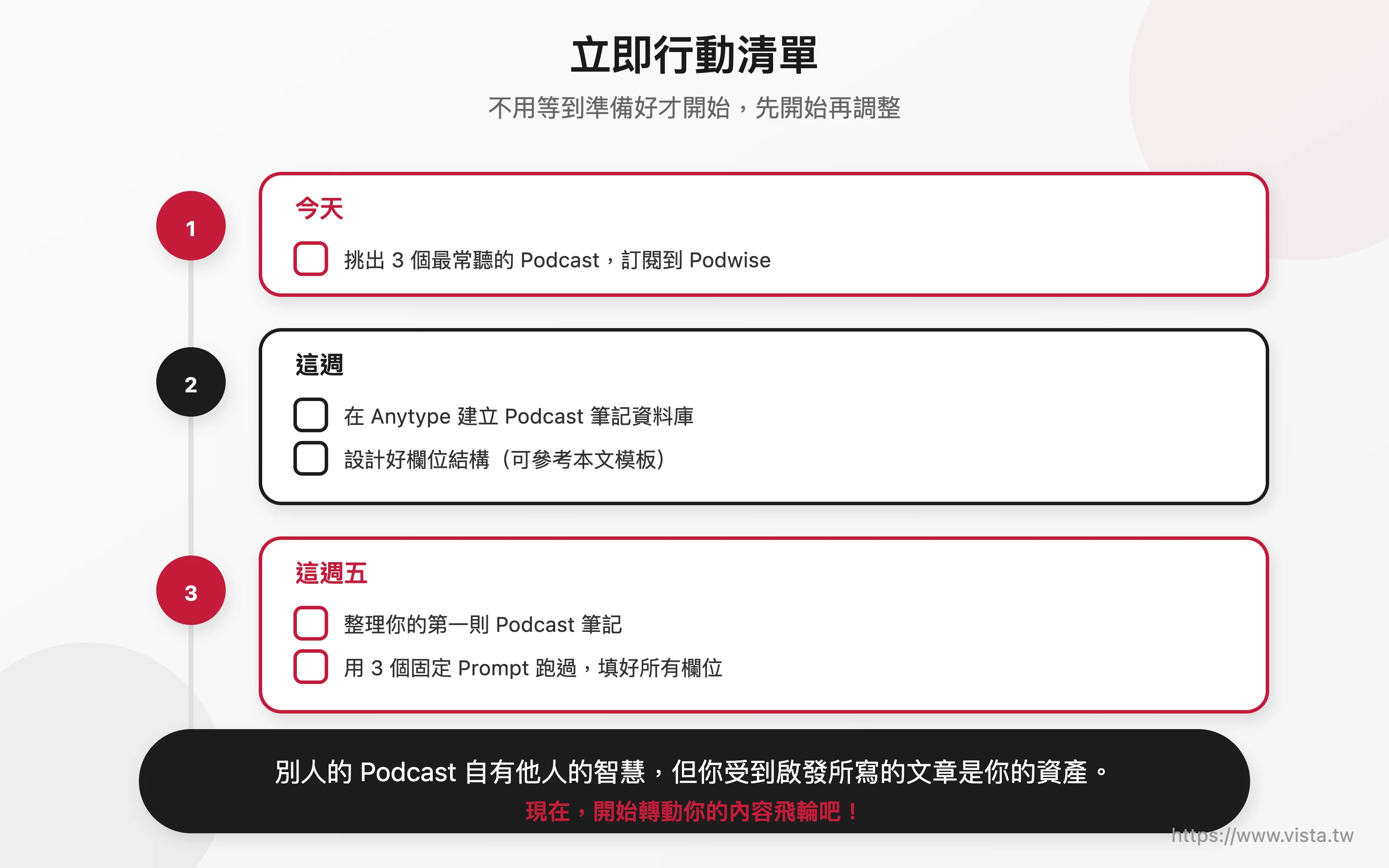 立即行動清單