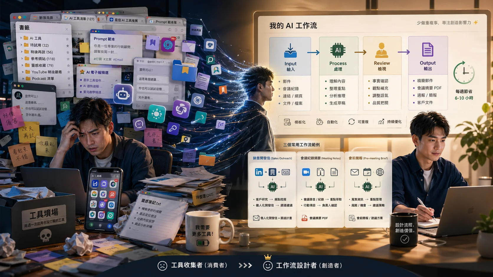 別再只收藏 AI 工具：四步驟設計工作流，搭上第二波 AI 紅利